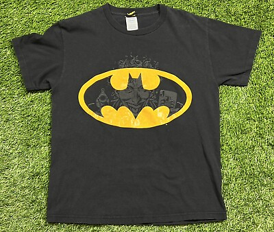#ad Vintage 2005 Warner Bros. Batman Joker Bat Signal T Shirt Men#x27;s M Black $20.69