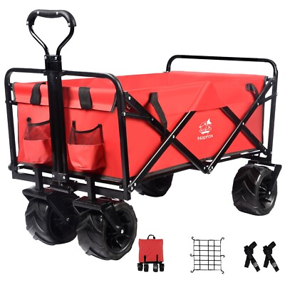 #ad Collapsible Heavy Duty Beach Wagon Cart Outdoor Folding Utility Garden $79.99