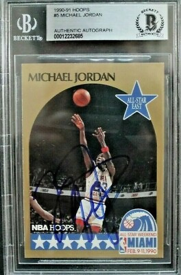 #ad Michael Jordan Autographed 1990 91 Hoops #6 Signed Card *LAST DANCE* Beckett $8999.99