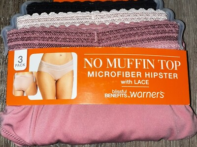 #ad Warner#x27;s Womens Hipster Underwear Panties Polyester Blend 3 Pair D 3XL 10 $22.24