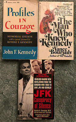 #ad Books on John F Kennedy lot of 3 Profile in Courage Man Who Knew Kennedy $12.50