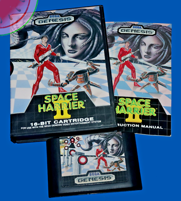#ad Authentic Sega GENESIS Game SPACE HARRIER II 2 Complete CIB Box Manual Hang tab $39.88