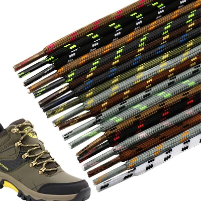 #ad ROUND Heavy Duty Hiking Shoelaces 120 140cm Work Boot Sport Shoe Laces Strings $4.69