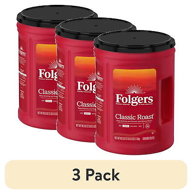 3 pack Folgers Classic Roast Ground Coffee Medium Roast 40.3 Ounce Canister $34.19