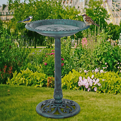 #ad Pedestal Bird Bath Feeder Resin Vintage Garden Weather amp; Frost Resistant 28quot; $26.58