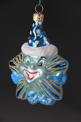 #ad Slavic Treasures Blue Happy Star Polish Glass Ornament $39.99