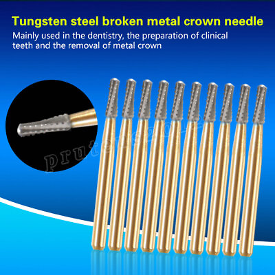 #ad 5 Pcs High Speed Dental Tungsten Steel Carbide Crown Metal Cutting Burs FG 1958 $7.99