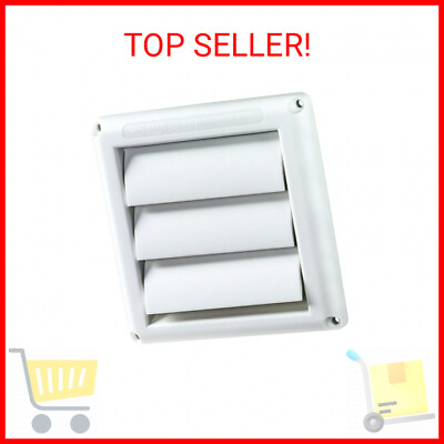 Deflecto Supurr Vent Louvered Outdoor Dryer Vent Cover White 4quot; Hood HS4W 18 $9.40