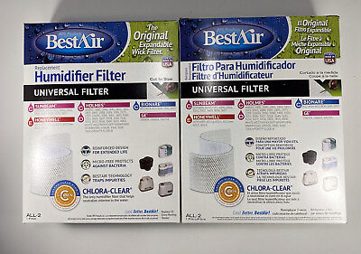 2 Lot Best Air ALL 2 Extended Life Humidifier Replacement Paper Wick Filter New $14.99