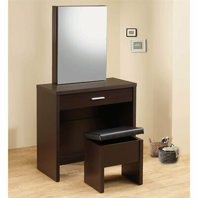 #ad Bowery Hill 2 Piece Bedroom Vanity Set in Cappuccino and Black $256.64