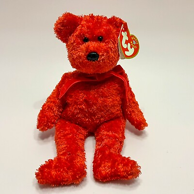 #ad Ty Beanie Baby Sizzle the Red Bear 8.5quot; Beanbag Plush 2001 With Tag $5.55