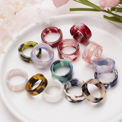 #ad 5pcs Colorful Resin Acrylic Knuckle Midi Rings Set Women Jewelry Gift Wholesale C $3.29