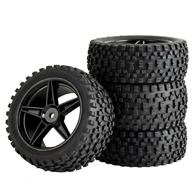 4Pcs RC Tires amp; Wheel Rims Set 12mm Hex Hub for 1 10 Off Road Car Buggy Truck $20.99