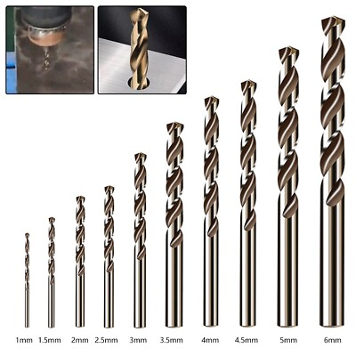 #ad Versatile 10 Piece Cobalt Drill Bit Set for Drilling Through Hardened Steel $10.92