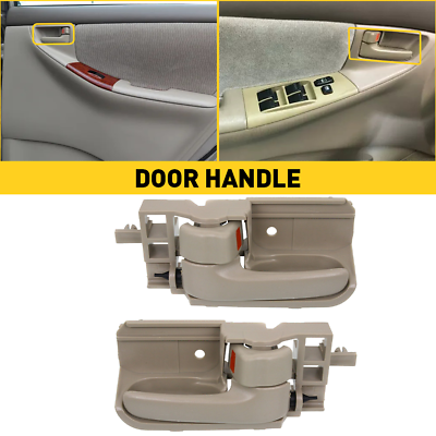 #ad Fits Toyota 2003 2008 Corolla Inside Interior Door Handle Right amp; Left Set Beige $13.29