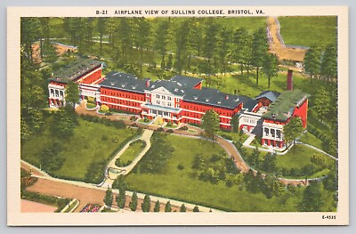 #ad Bristol Virginia Sullins College Aerial View Vintage Postcard $7.99