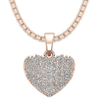 #ad #ad Heart Pendant Necklace Round Diamond VVS1 E 0.55 Ct 14K White Yellow Rose Gold $688.79