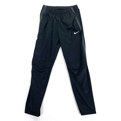 Nike Womens Size Medium Silky Black Track Pants Ankle Zip Pockets Drawstring $19.69