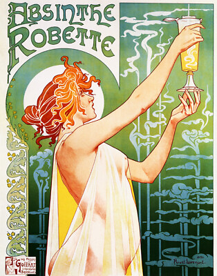 POSTER ABSINTHE ROBETTE ART NOUVEAU FRENCH ALCOHOL DRINK VINTAGE REPRO FREE S H $12.90