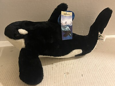 #ad Sea World Shamu 18quot; Black amp; White Killer Whale Plush Stuffed Animal Toy $39.99