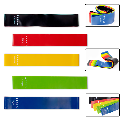 Set of 5 Resistance Bands Workout Loop Exercise CrossFit Fitness Yoga Pilates $5.85