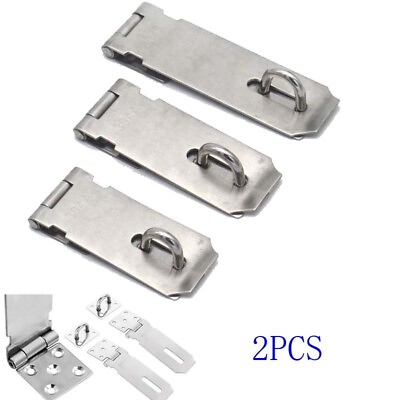 #ad 3 4 5 inch Padlock Clasp Stainless Steel Gate Hasp Staple Anti Theft Door Lock $9.99
