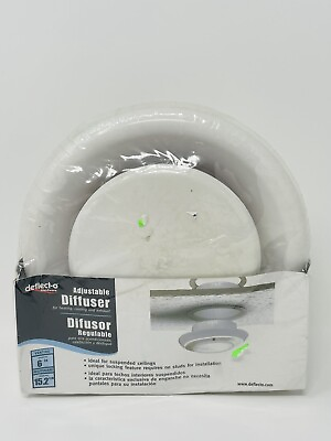 Deflecto Plastic Round Diffuser 6quot; White TFG6 $24.90