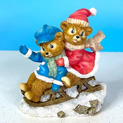 #ad Second Nature Design Bear Seasons Sleigh Ride Snuggle 4.75quot; Special Ed Figurine $12.95
