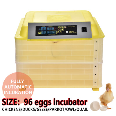 #ad 96 Grid Digital Incubator Hatcher Automatic Egg Turning Temp Control Hatching 1x $92.98