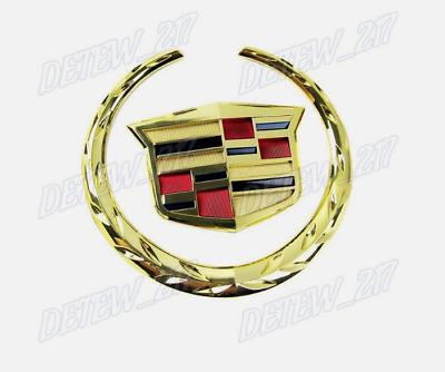 For Cadillac Front Grille 6quot; Emblem Hood Badge Gold Logo Chrome Symbol Ornament #ad $41.90