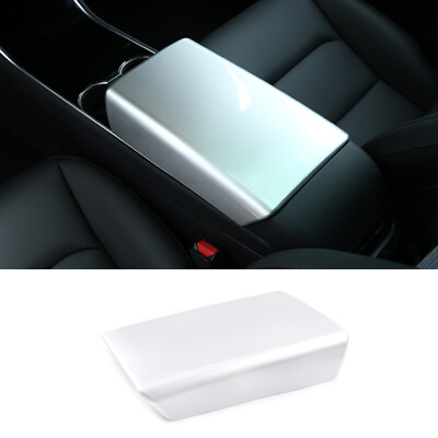 #ad #ad Silver Center Console Armrest Box Cover Trim 1pcs For Tesla Model 3 Y 2017 2022 $53.53