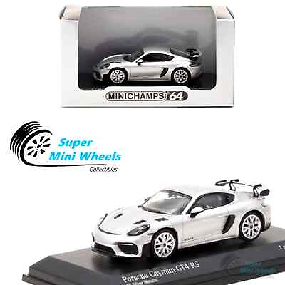#ad Minichamps x Tarmac Works 1:64 Porsche Cayman GT4 RS GT Silver Metallic $39.99