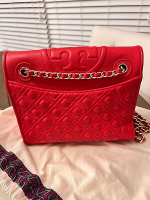 #ad #ad Tory burch Fleming Red shoulder bag women leather $199.00