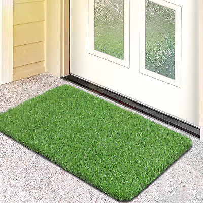 #ad Artificial Grass Door Mat Turf Grass Front Door Mats Outdoor Indoor Welcome Ma $19.95