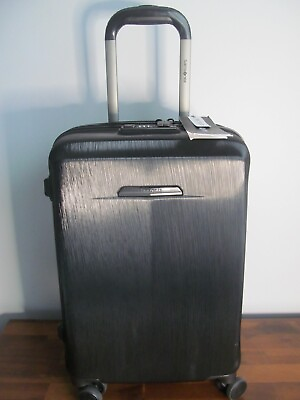 #ad Samsonite Luggage Black Carry On Trolley Spinner Scratch Resistant TSA Lock NWT $129.00