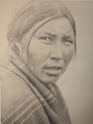 #ad Vintage Edward Curtis Sepia Lithograph Art Print A Gree Woman Circa 1900 72 $54.98