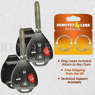 #ad 2pc New Replacement Car Key Keyless Remote Shell Case Fob Uncut For 2010 Corolla $7.95