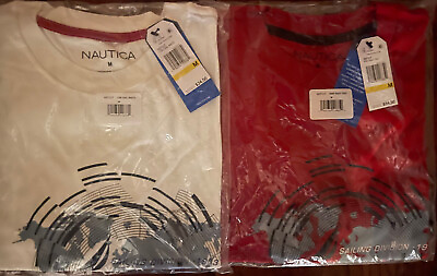 #ad Nautica Men#x27;s Short Sleeve Graphic Logo Tee T Shirts Choice S M L XL XXL NEW $21.89