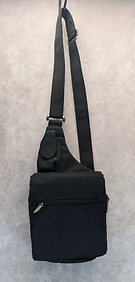 #ad Travelon Folding Packable Tote Travel Bag Anti theft Black Crossbody Purse 9x7 $24.99