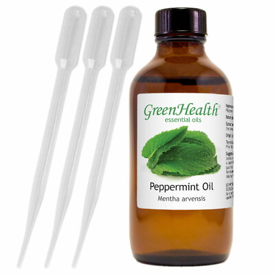 #ad #ad Peppermint Essential Oil 4 oz Pure Natural with 3 Free Droppers $9.99
