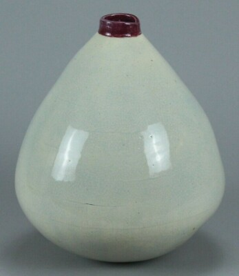 #ad = Mid Century Modern Studio Pottery Vase Futuristic Bulbous Shape Signed $75.00