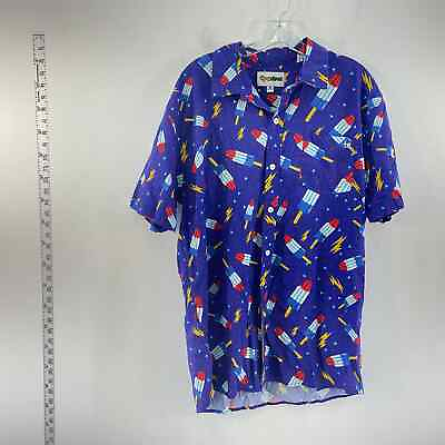 #ad Men#x27;s Casual Button Down Ice Cream Pop Blue Shirt $39.00