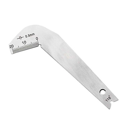 #ad Stainless Steel Drill Bit Angle Gauge Front Edge Gauge Tool $4.69
