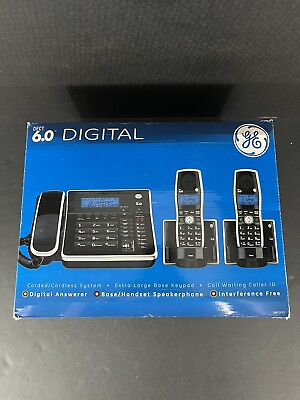 #ad GE General Electric Cordless Digital Phone System 6.0 28871FE3 A w Answerer $39.96
