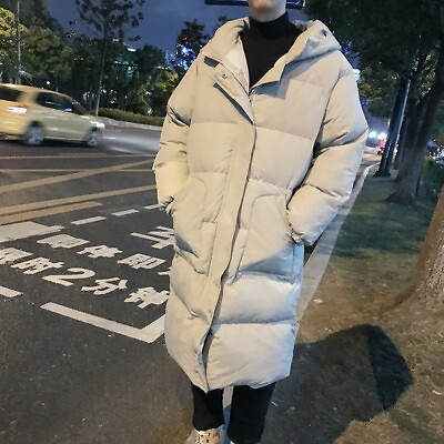 #ad Winter Mens Cotton Down Jacket Padded Hooded Overknee Outwear Thick Warm Coat $131.67