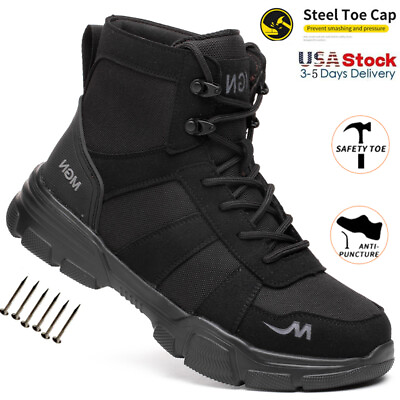 #ad Mens Waterproof Safety Shoes Work Boots Size Steel Toe Sneaker Indestructible $28.99