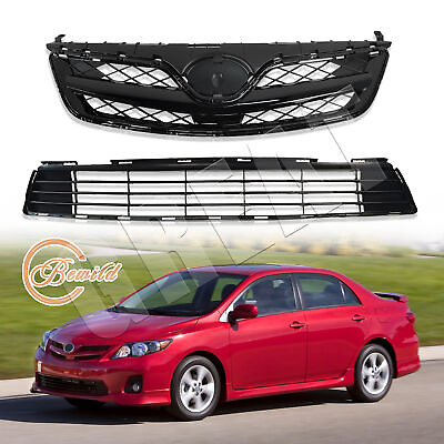 #ad For 2011 2012 2013 Toyota Corolla Front Upper amp; Lower Bumper Grille Assembly Set $56.99