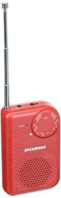 Portable AM FM Pocket Radio With Built In Speaker Red $16.89