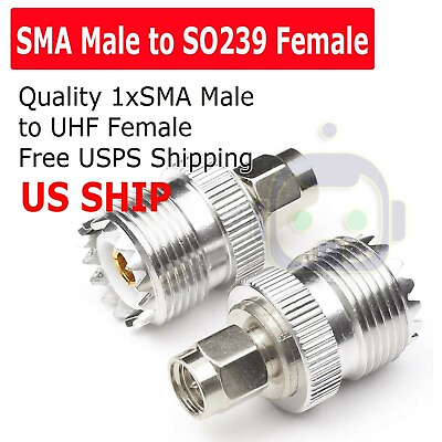 #ad SMA Male Plug to UHF PL259 SO239 Female RF Connector Adapter Cable $3.99