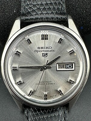 1966 JAPAN SEIKO Sportsmatic 5 Men#x27;s 38mm 6619 9010 Automatic Day Date St. Steel $159.00